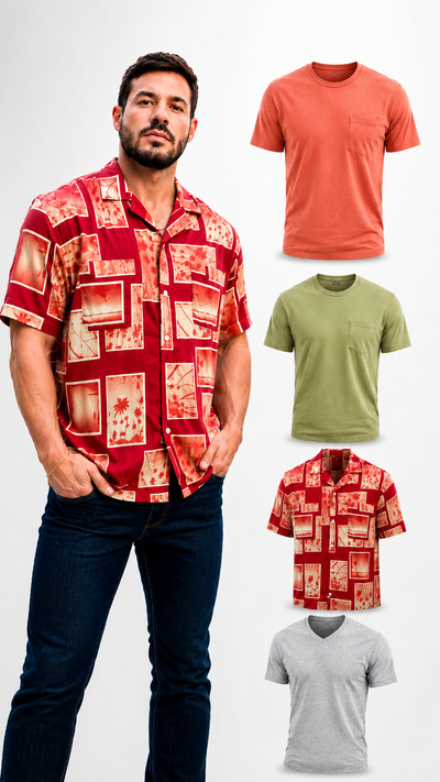 Paquete de 4 Playeras Para Caballero