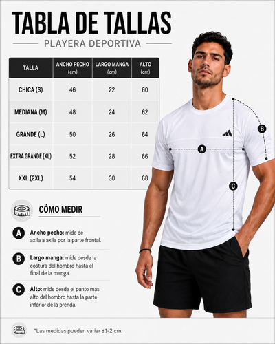 Playera deportiva para caballero Dry-Fit