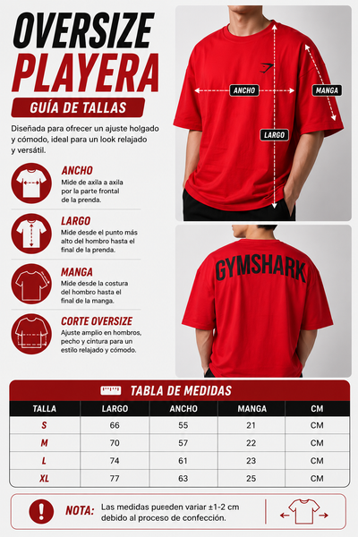 Playera Oversize Gym Shark