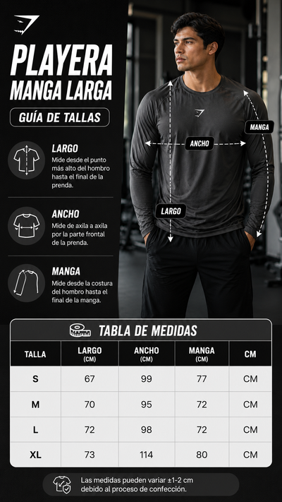 Playera Manga Larga GYM