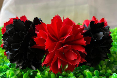Diadema para Dama Flor Roja con Negro