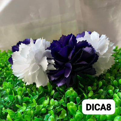 Diadema para dama Flor Negra con Blanco