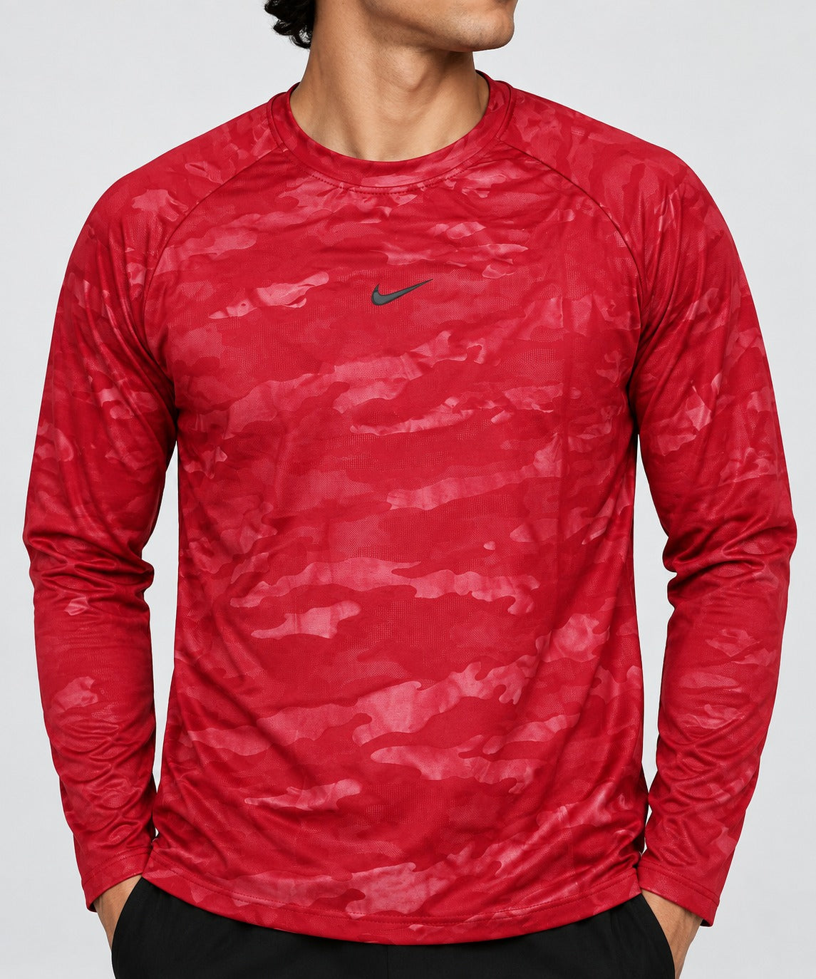 Playera Manga Larga Para Hombre Camuflaje