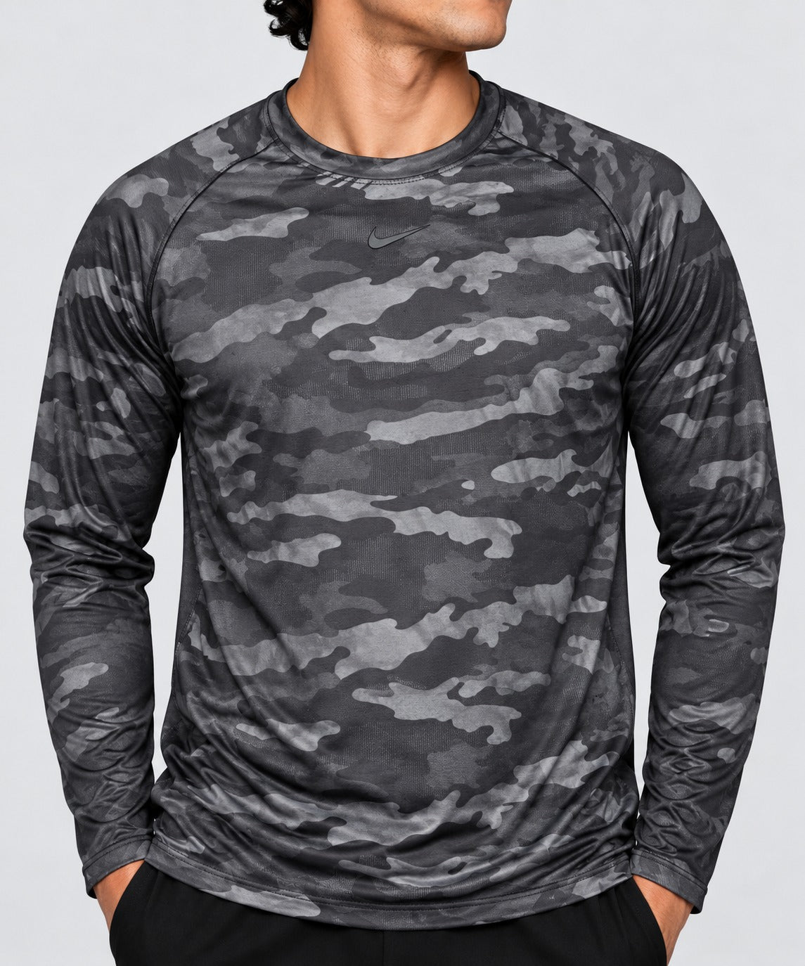 Playera Manga Larga Para Hombre Camuflaje