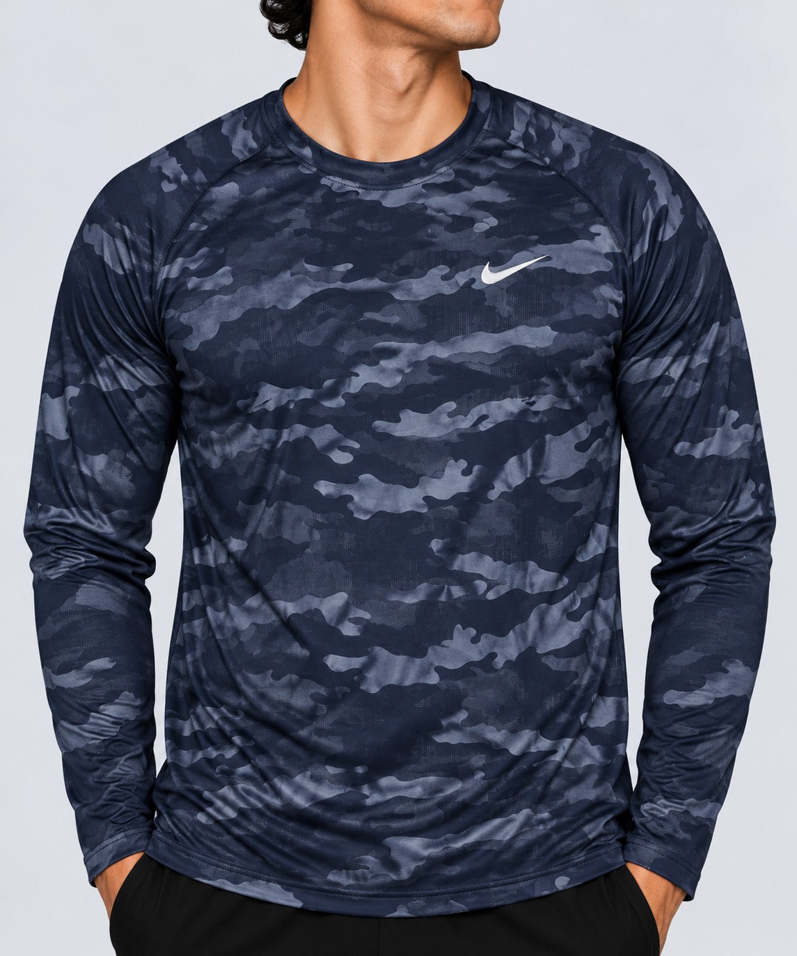 Playera Manga Larga Para Hombre Camuflaje