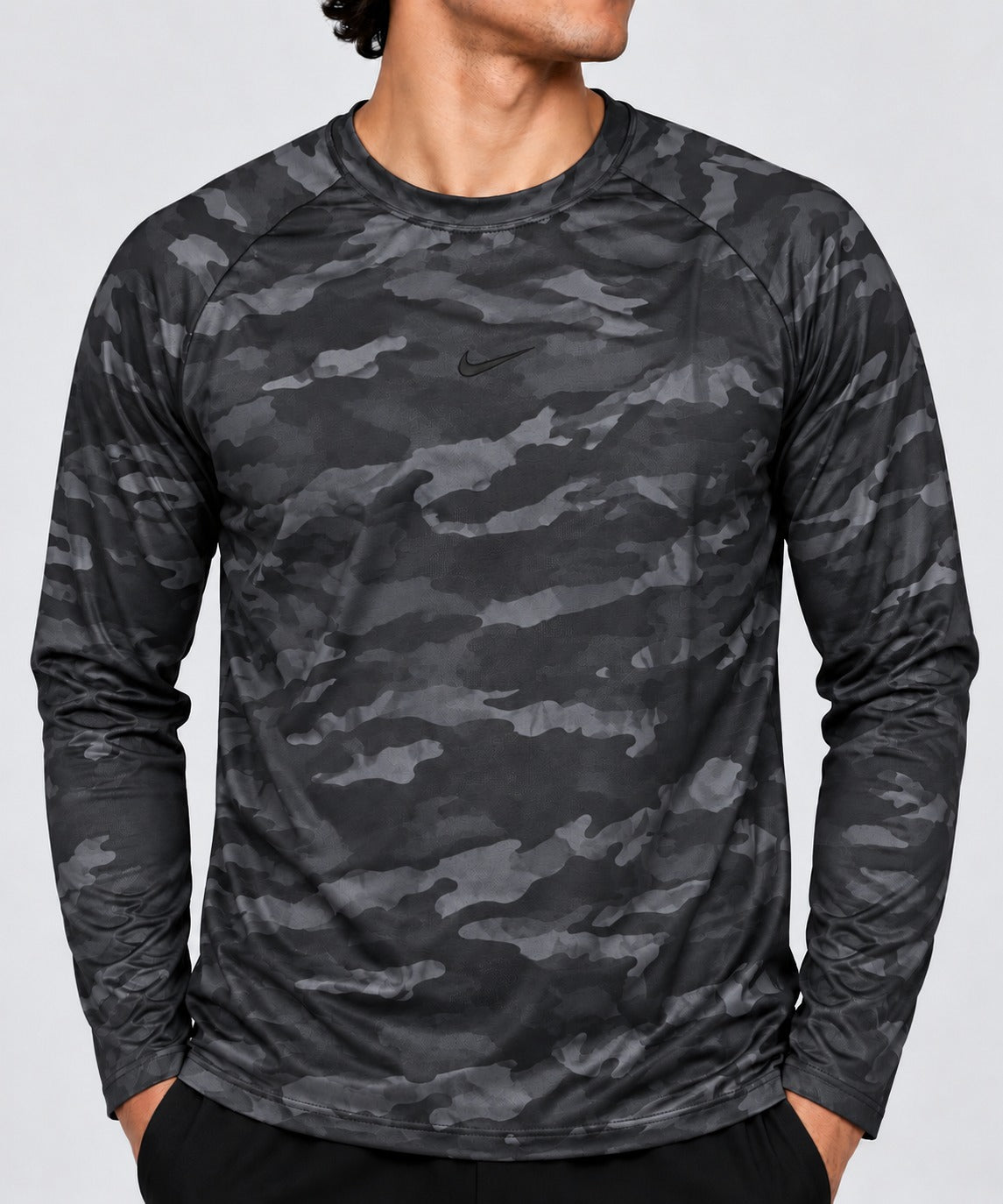 Playera Manga Larga Para Hombre Camuflaje