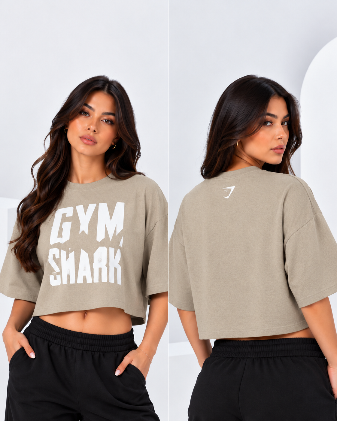 Playera Crop Top Oversize Gym