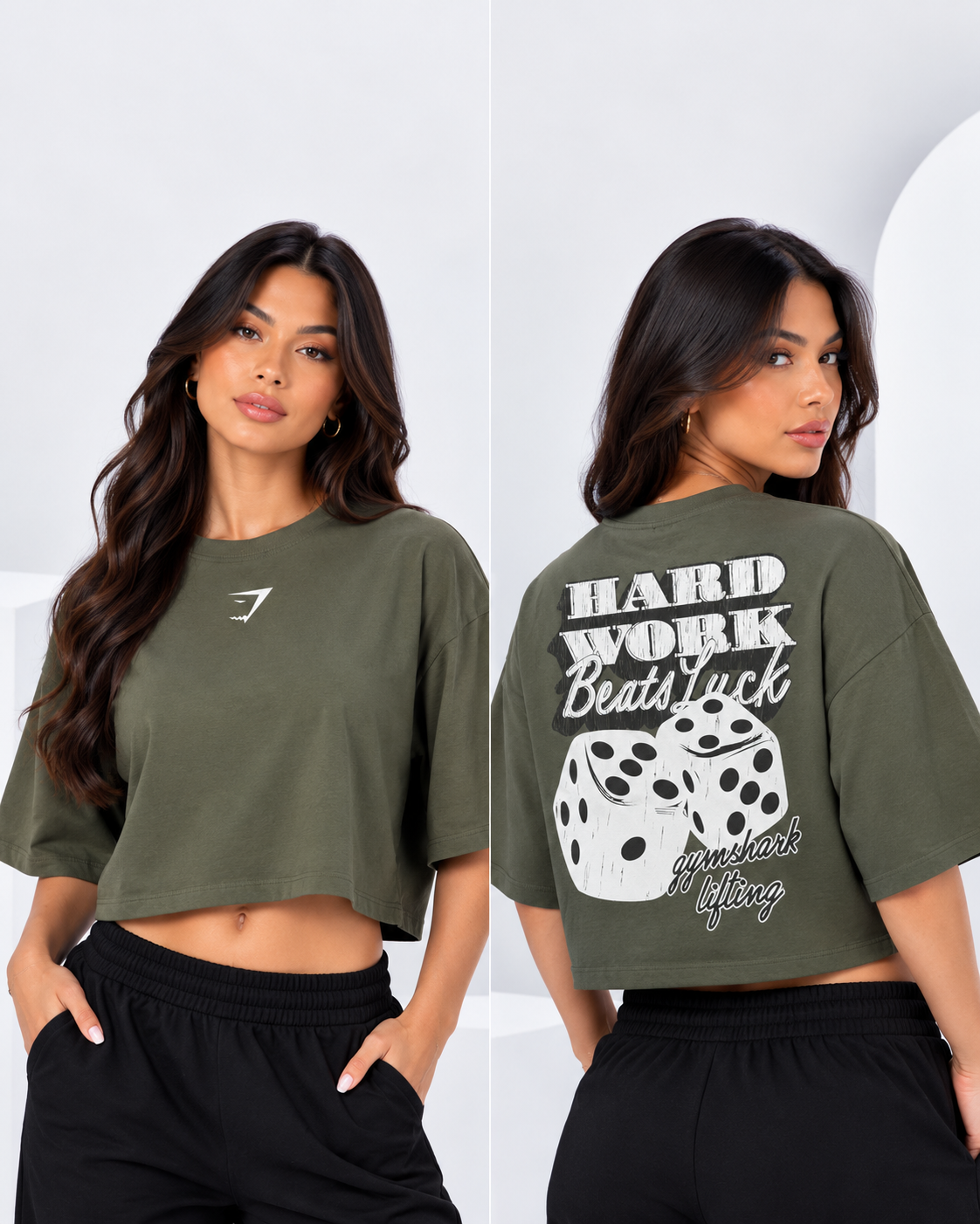 Playera Crop Top Oversize Dados