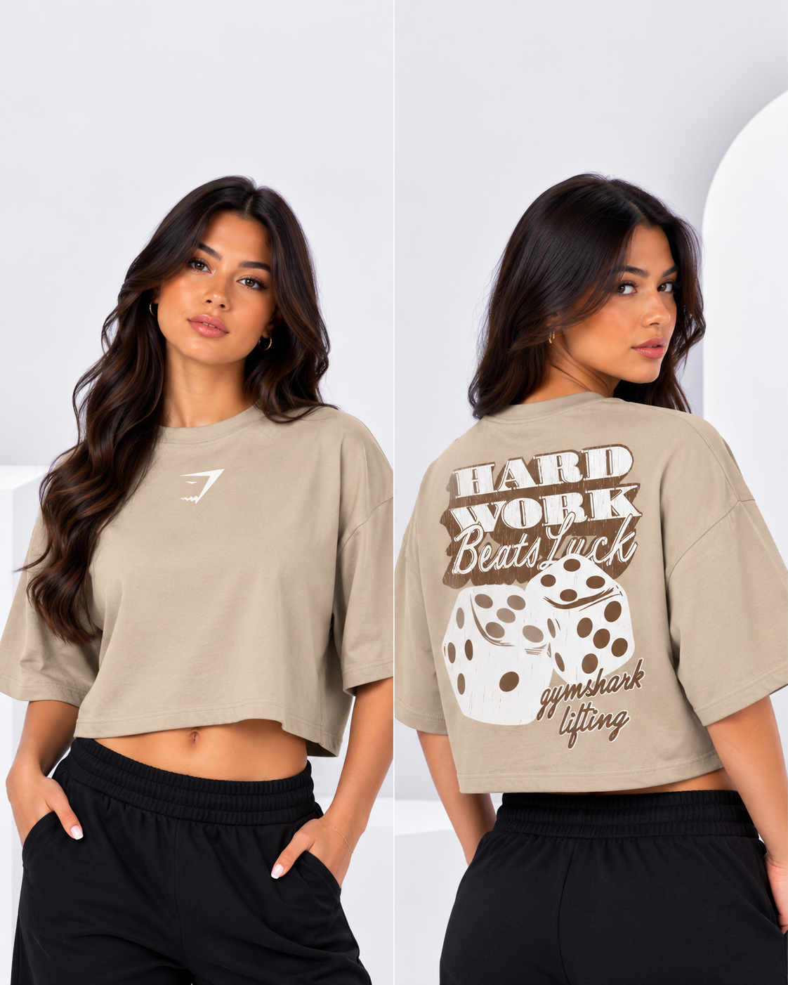 Playera Crop Top Oversize Dados