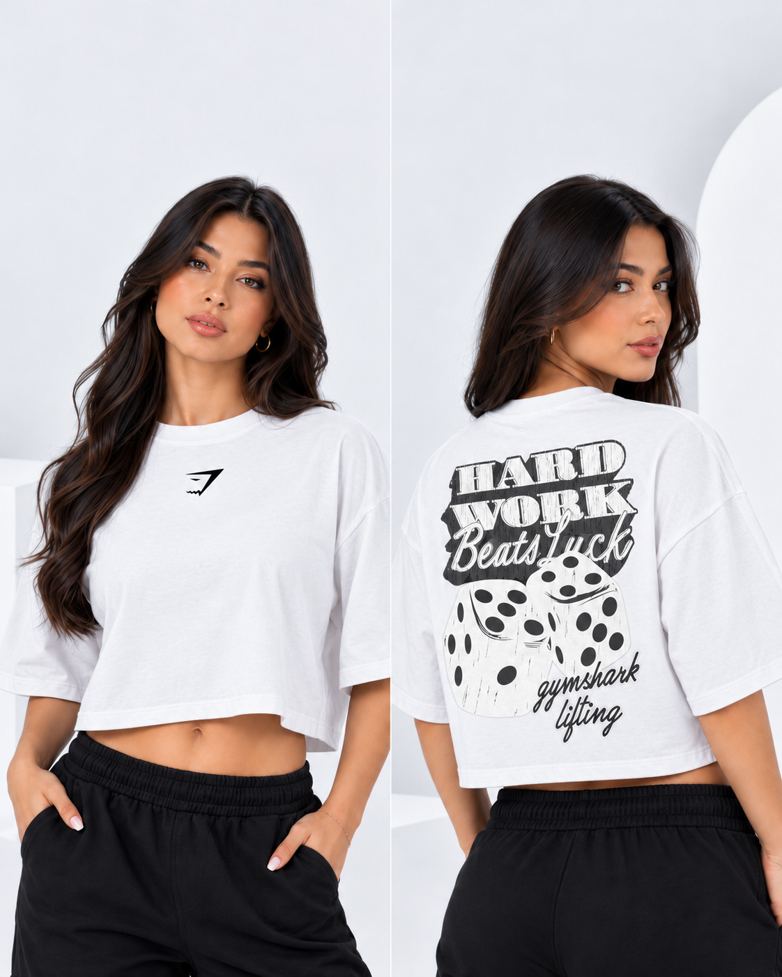Playera Crop Top Oversize Dados