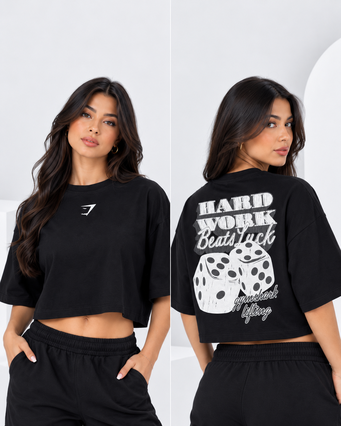 Playera Crop Top Oversize Dados