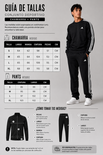 Conjunto Para Hombre Terry Recto