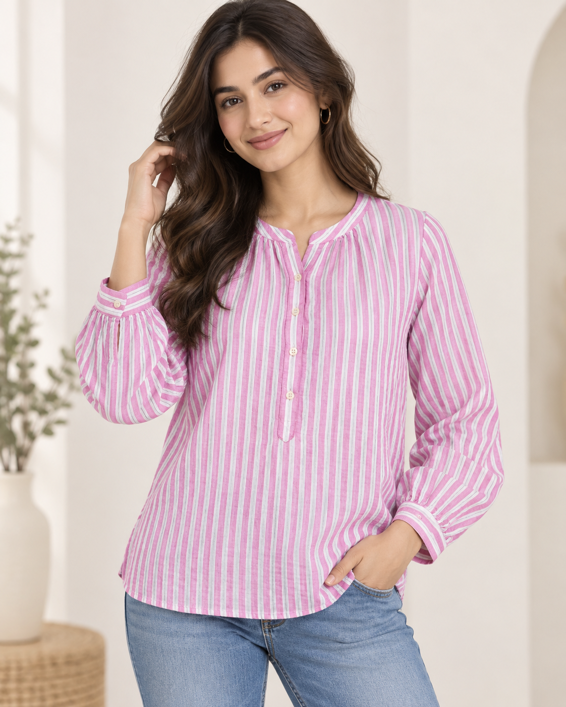 Blusa versátil con líneas Para Dama