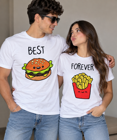 Duo de Playeras para Parejas con Diseños Animados
