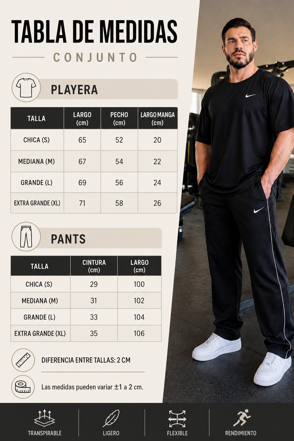Conjunto Oversize Para Hombre Corte Recto