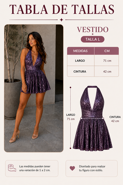 Vestido Para dama de Lentejuelas