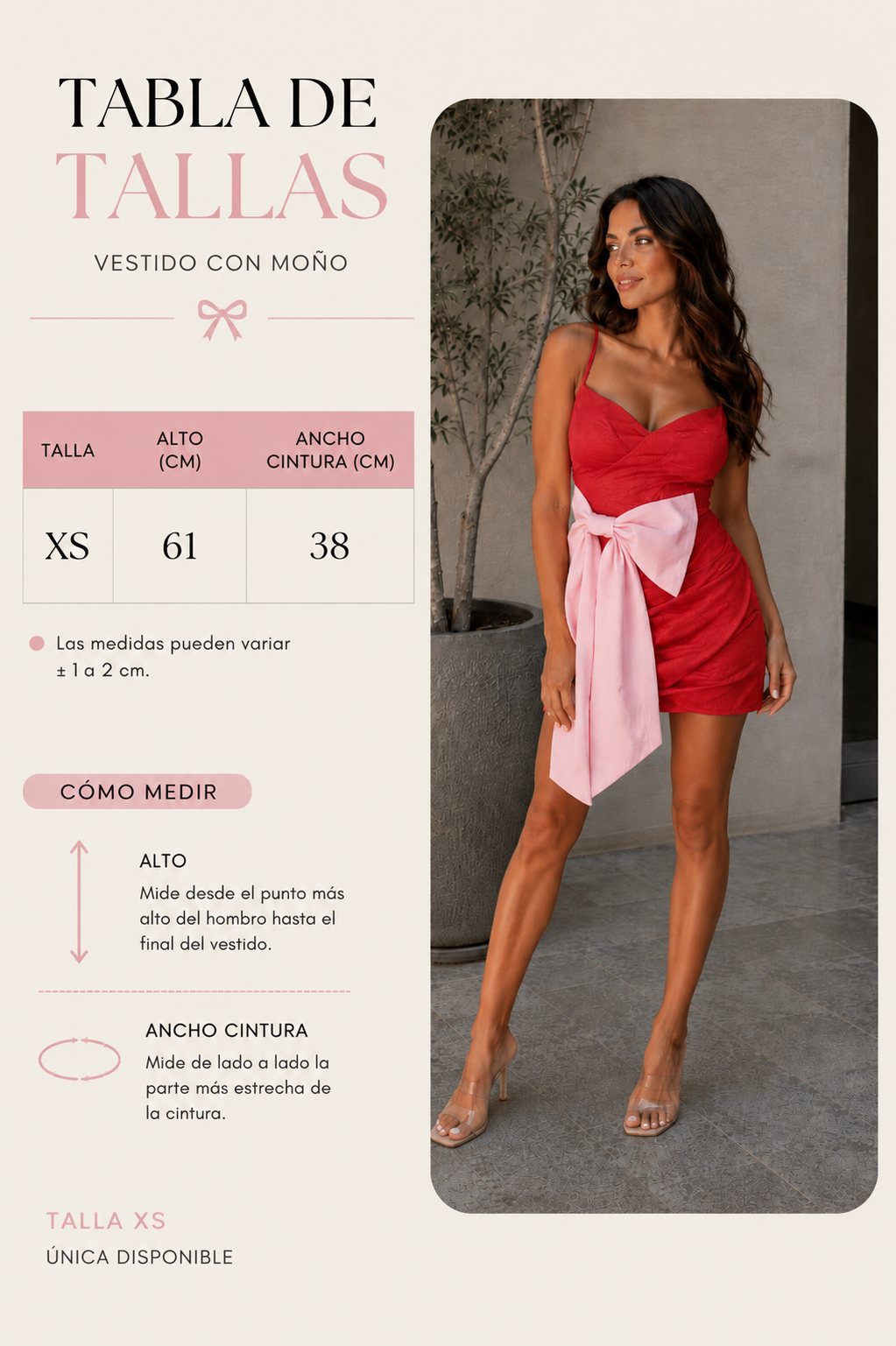 Vestido para Dama de Tirantes con Moño