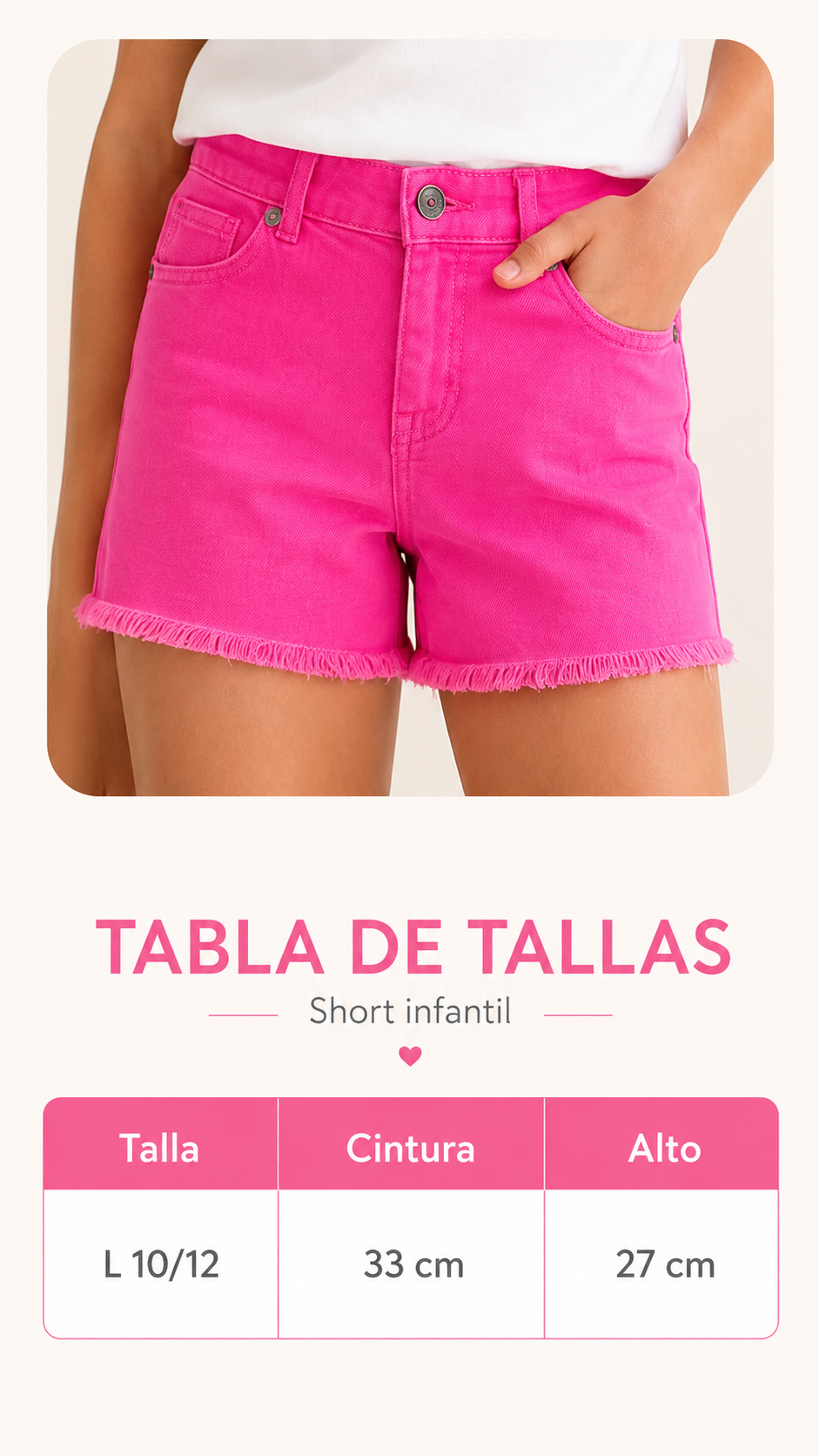 Short para niña Rosa