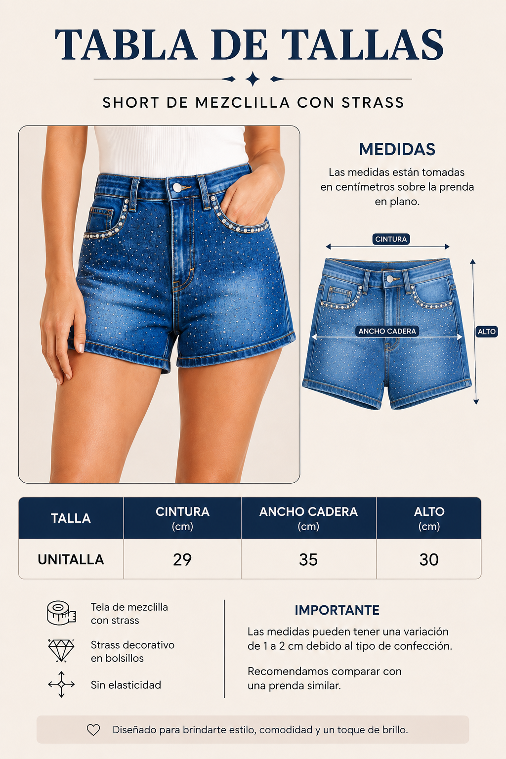 Short de mezclilla para dama Perla 04