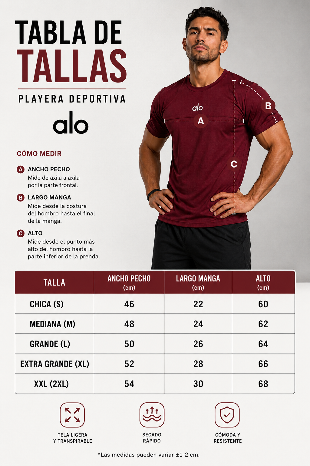 Playera para caballero Dry-fit  A