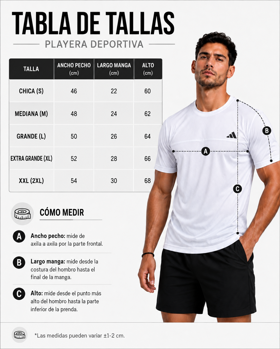 Playera deportiva para caballero Dry-Fit