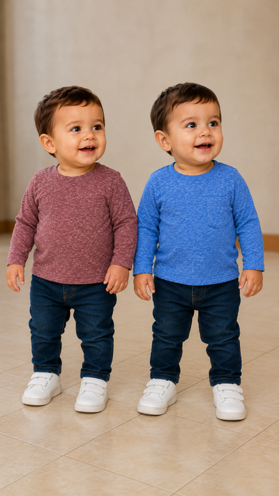 2 Playeras Para Niño Manga Larga