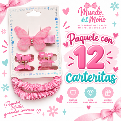 Set de Mariposa con 2 Ligas, 3 Broches