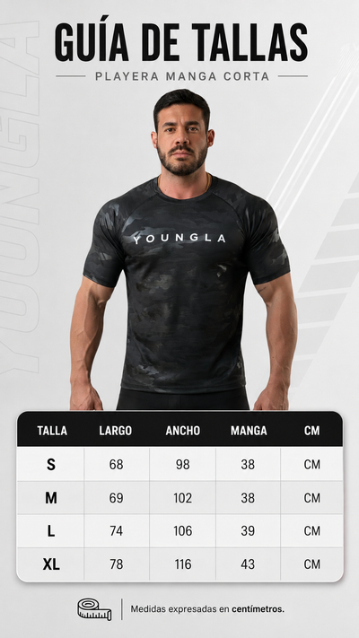 Playera deportiva manga corta para hombre Militar