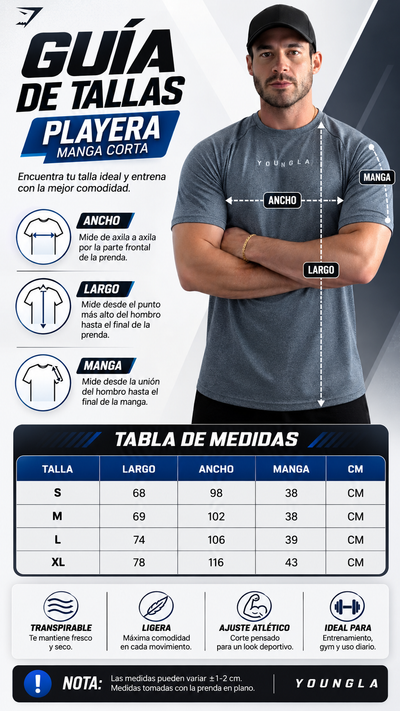 Playera Para Hombre Manga Corta Licra Abraham