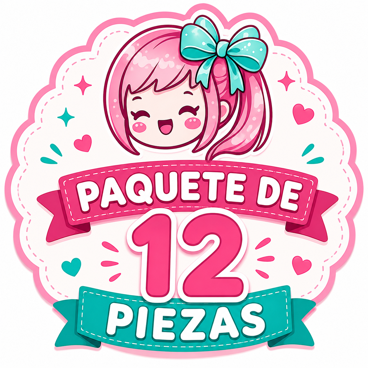 12 Piezas Moño Escolar MO40