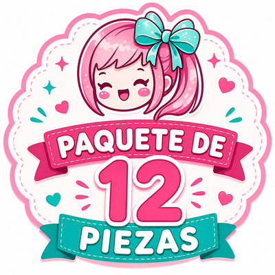 12 Piezas Moño Escolar MO40