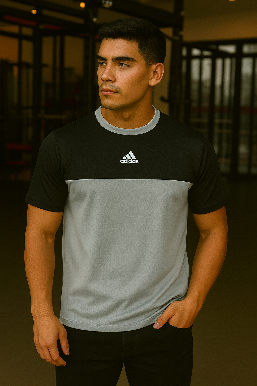 Playera manga corta Combinada