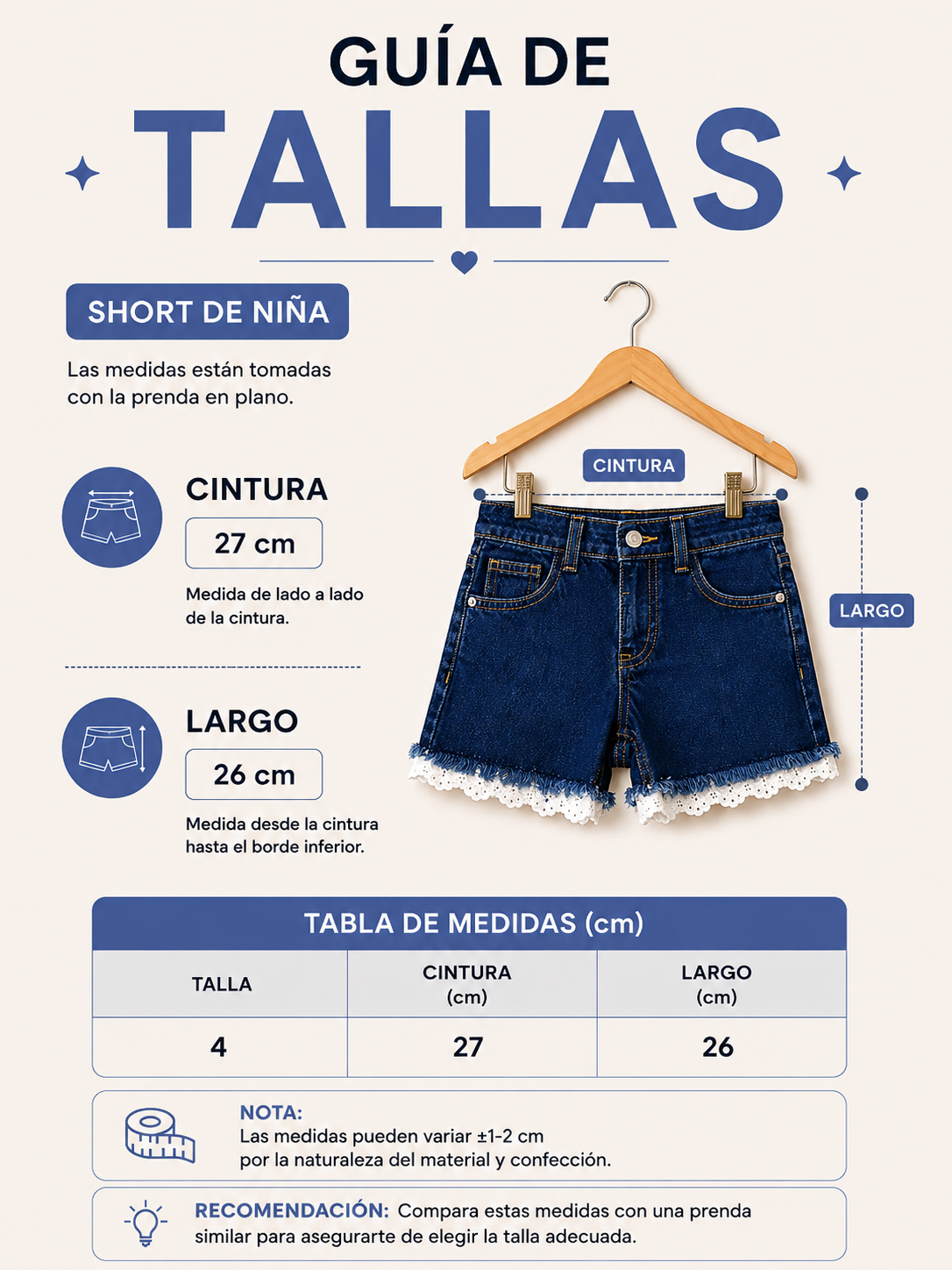 Short de Niña con Blonda SH04