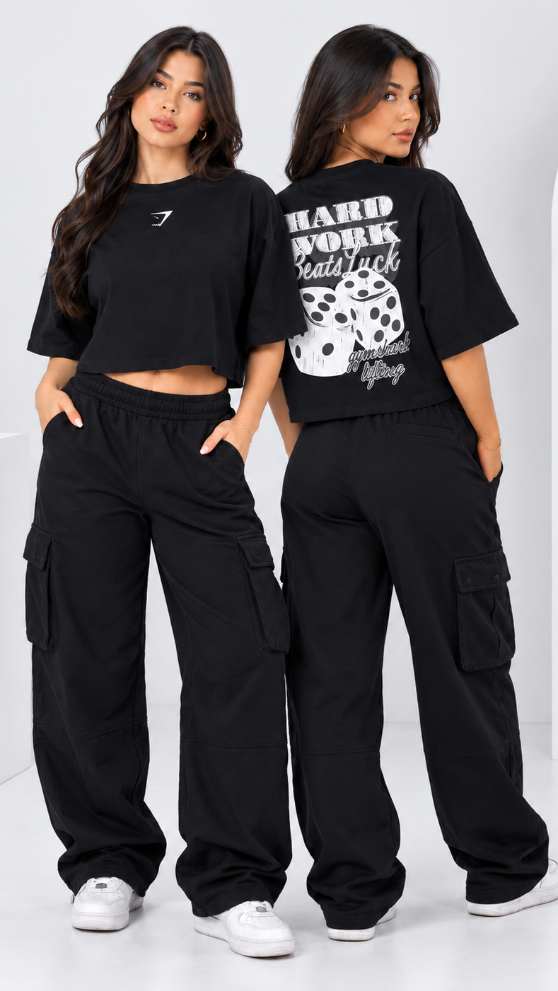 Playera Crop Top Oversize Dados