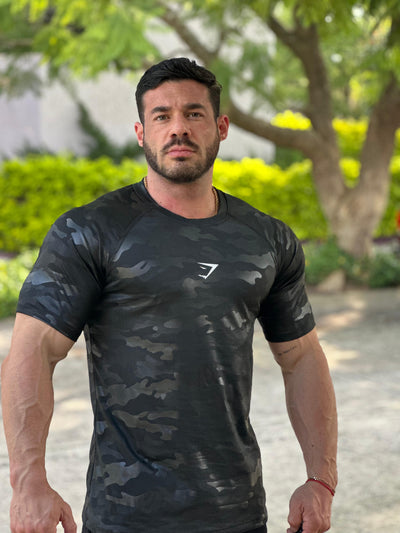 Playera manga corta Militar Gym shark