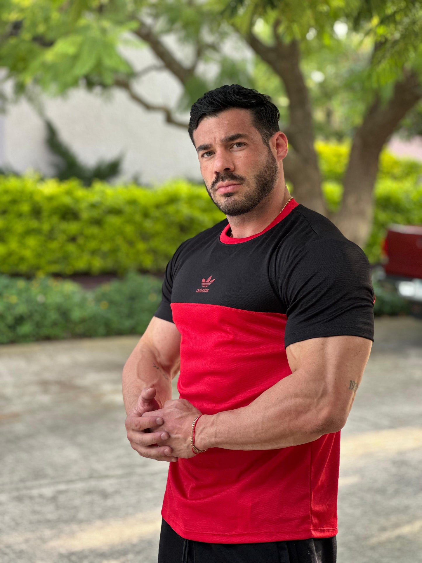 Playera manga corta Combinada