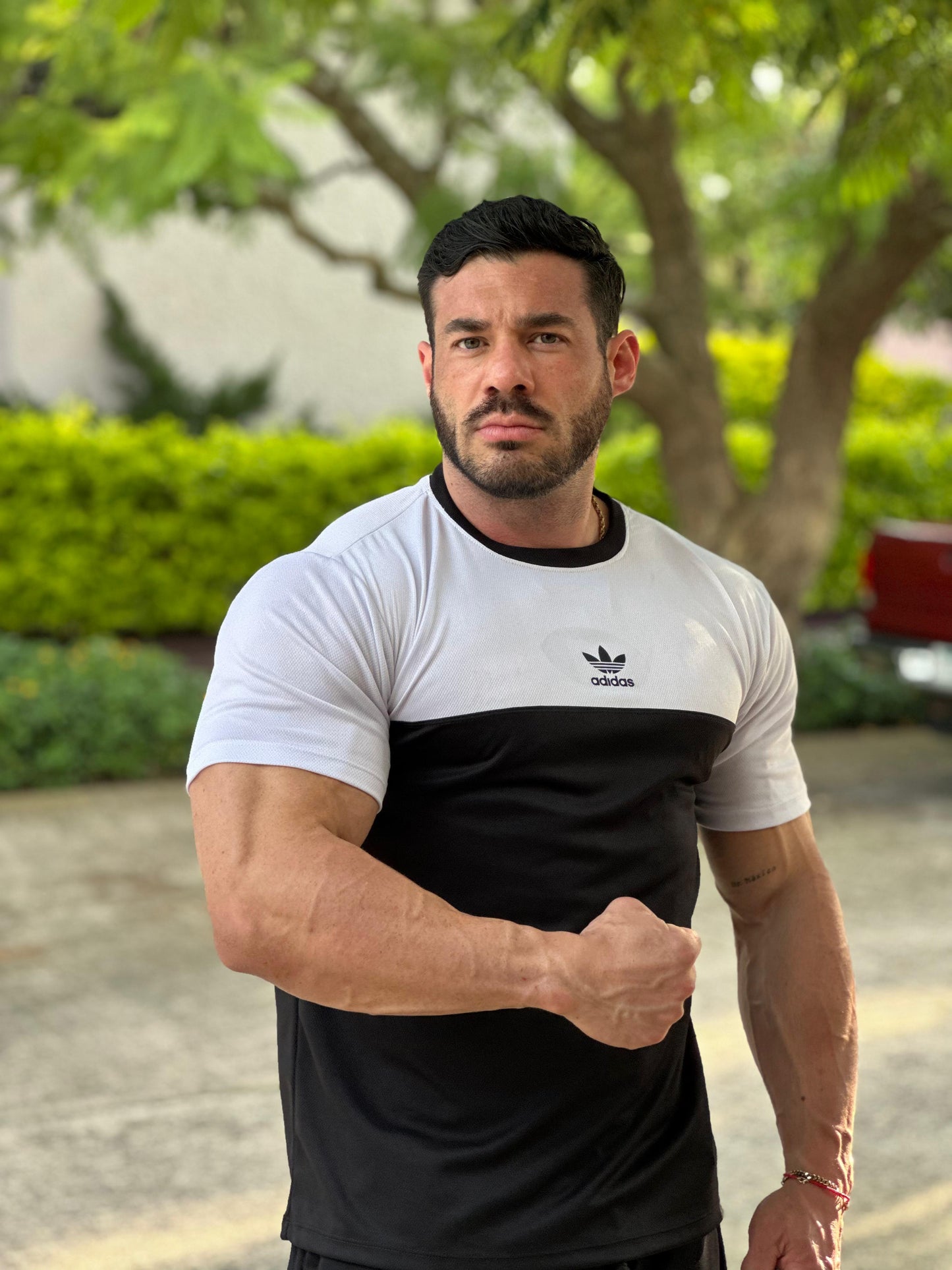 Playera manga corta Combinada