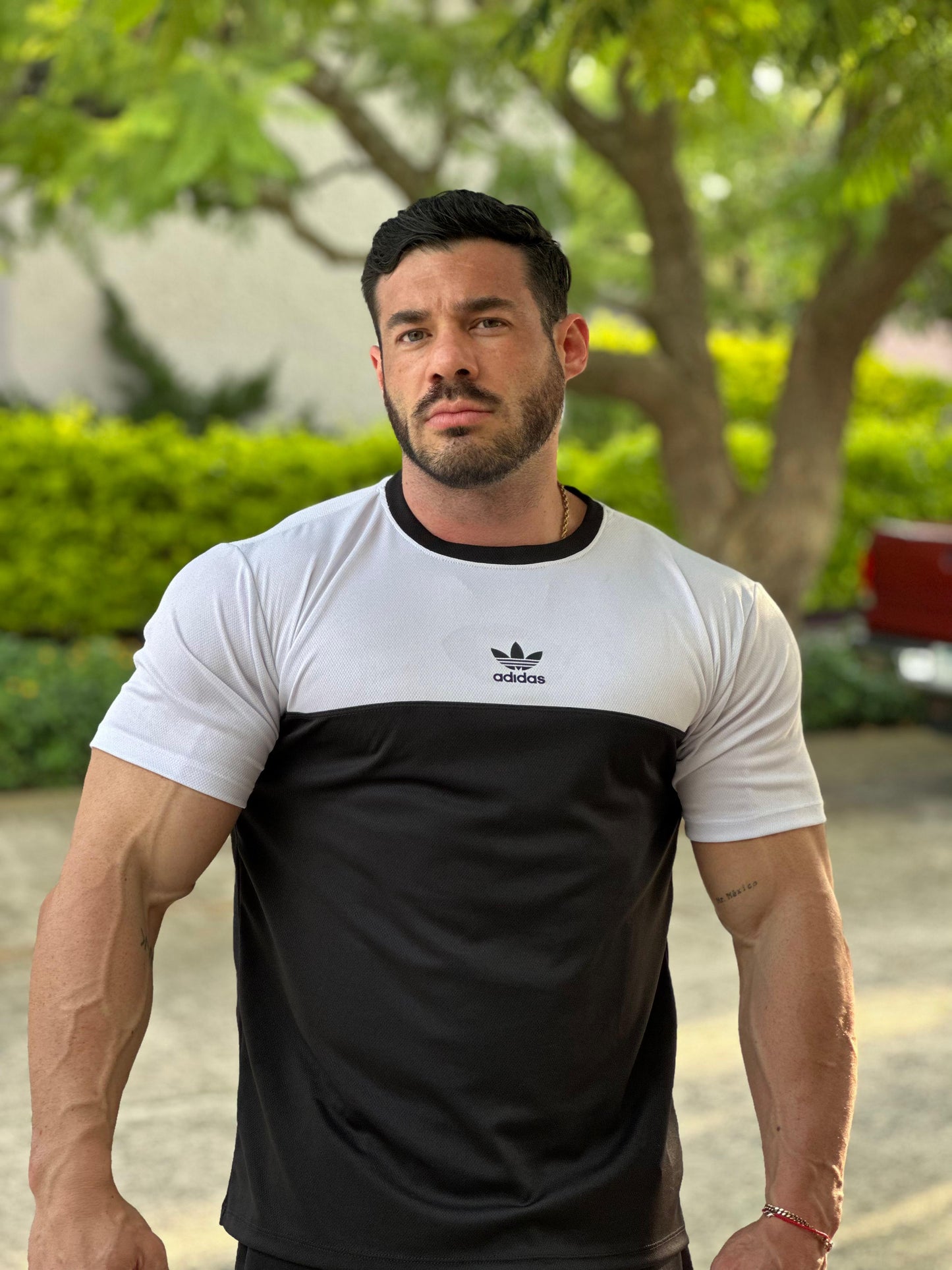 Playera manga corta Combinada