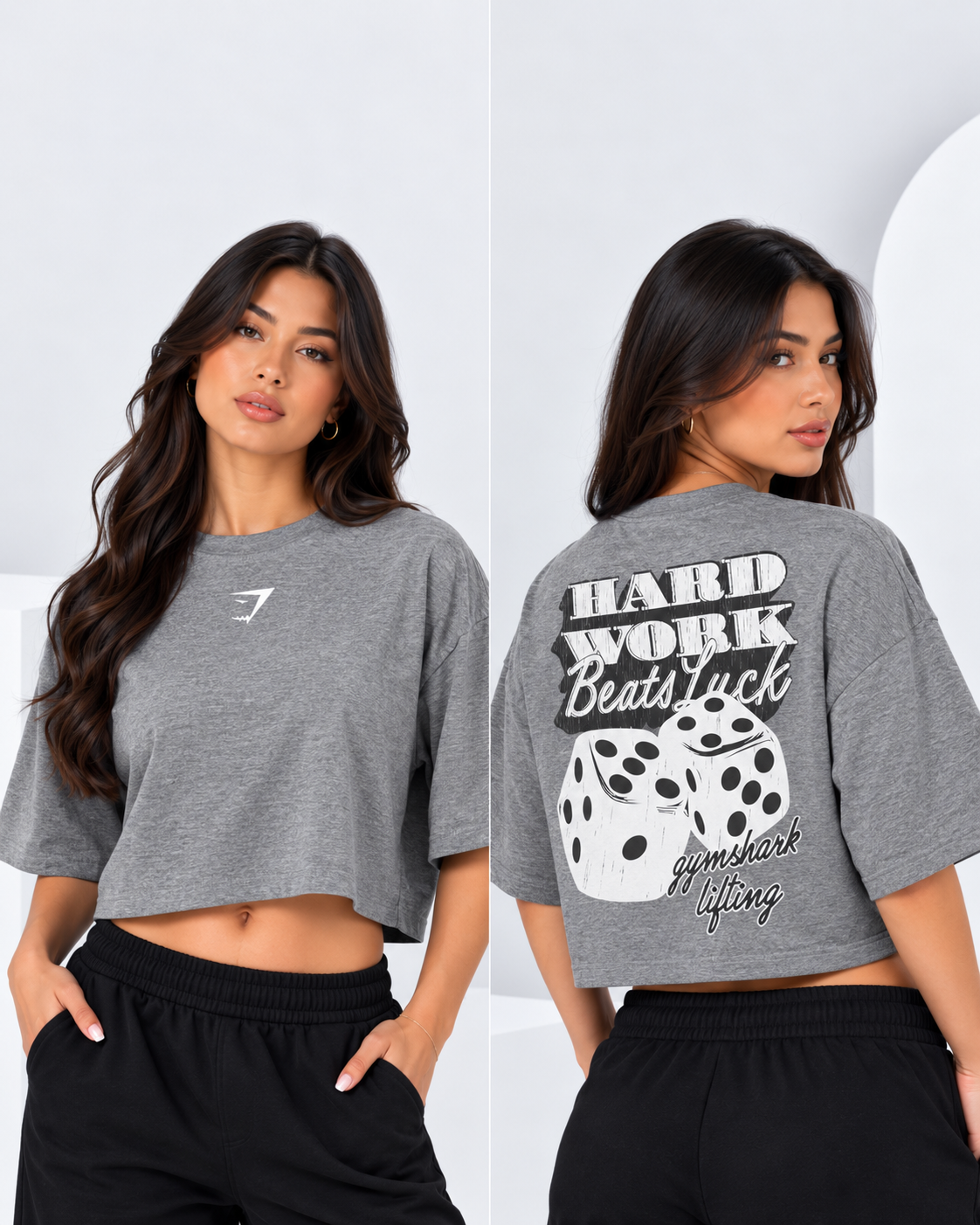 Playera Crop Top Oversize Dados