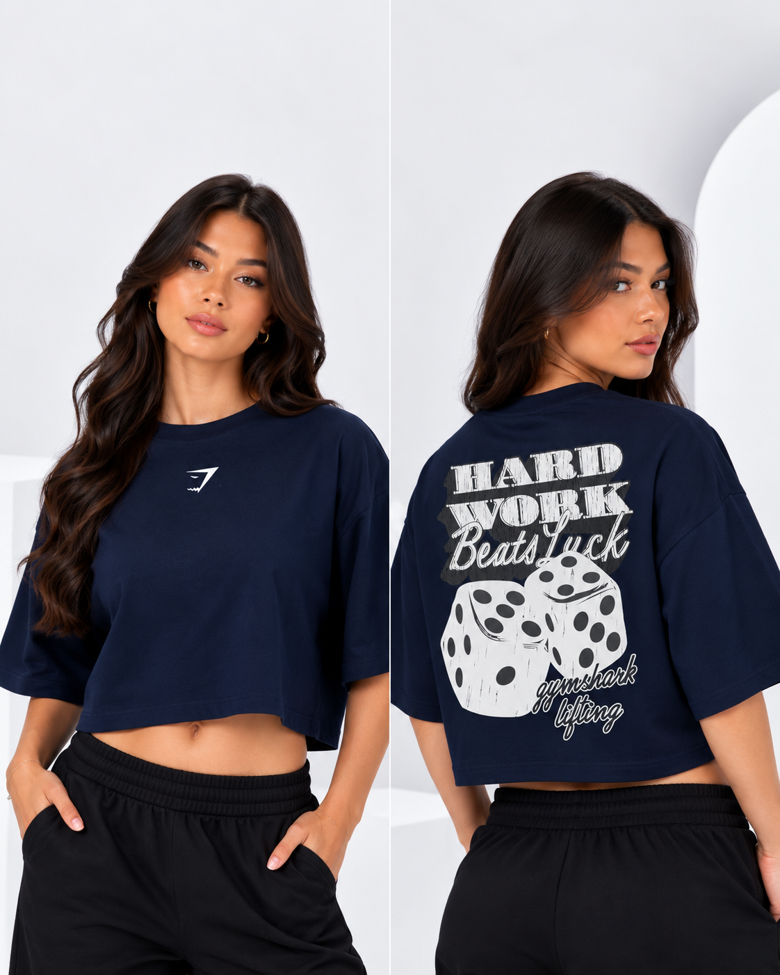 Playera Crop Top Oversize Dados