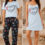 Set de Pijama para dama 3 piezas, pantalón, blusa y vestido