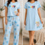 Set de Pijama para dama 3 piezas, pantalón, blusa y vestido
