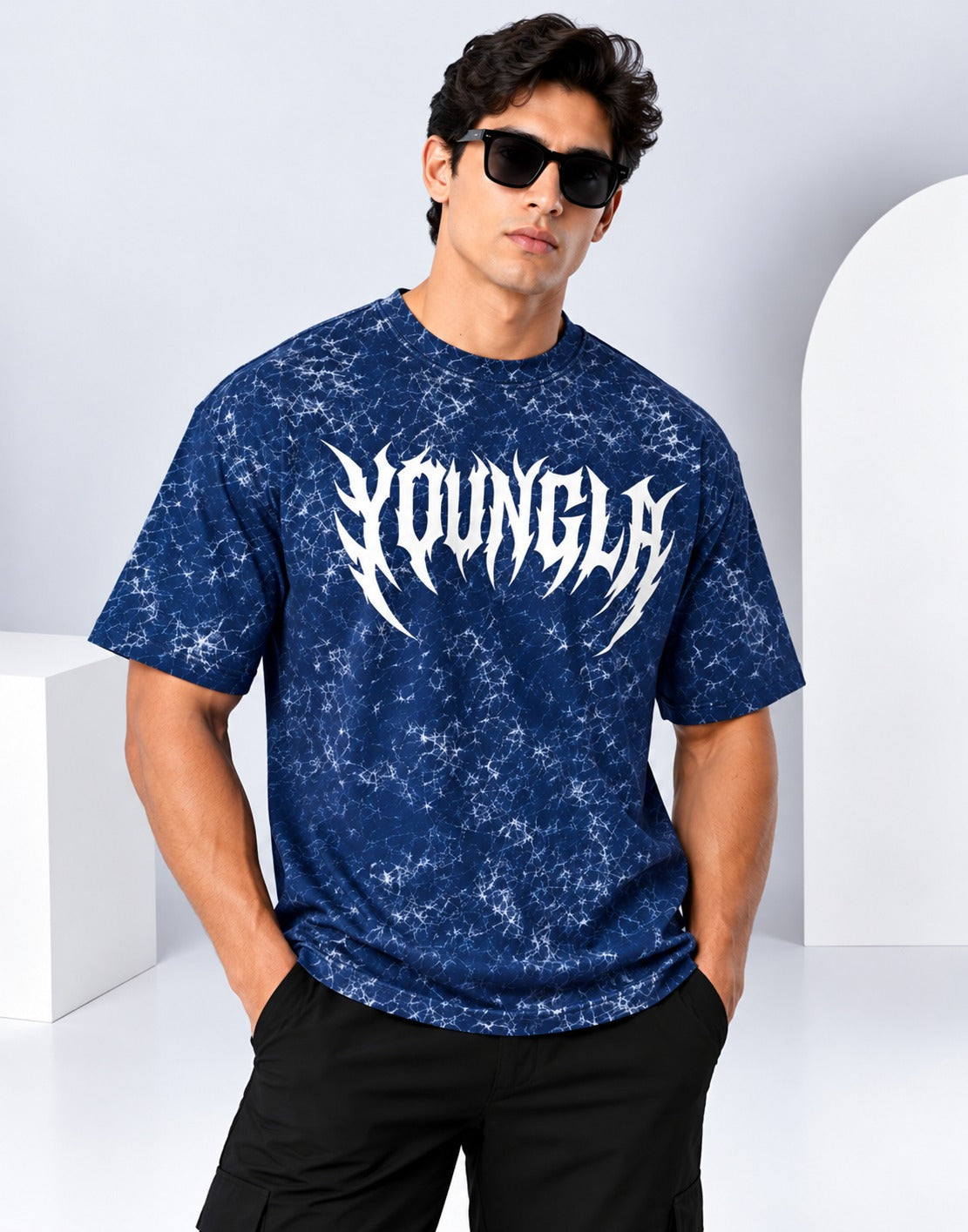 Playera para caballero Oversize Acid Wash