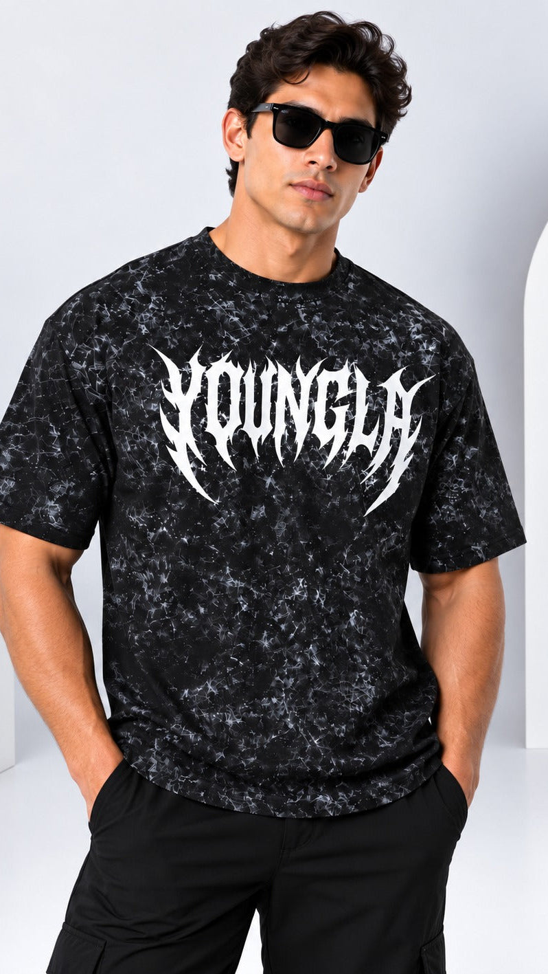 Playera para caballero Oversize Acid Wash