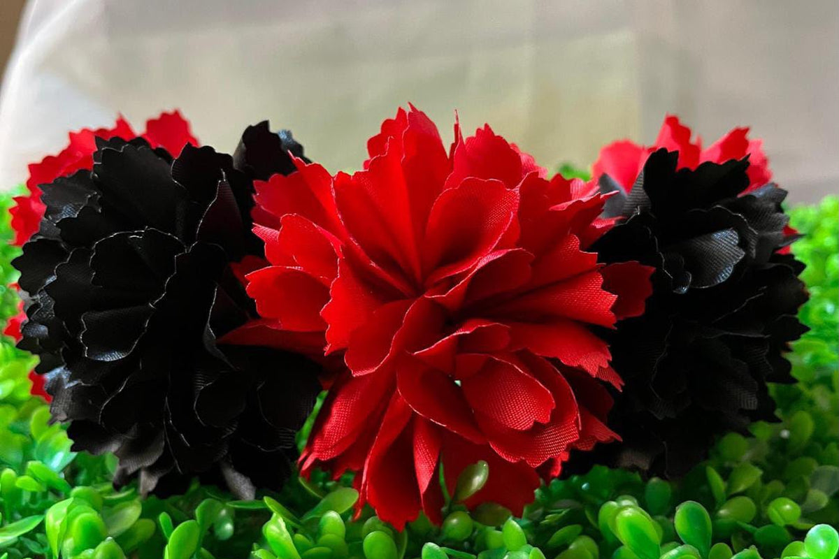 Diadema para Dama  Flor Roja con Negro