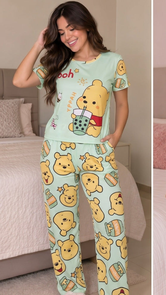 Pijama para dama 3 piezas Vestido+Blusa