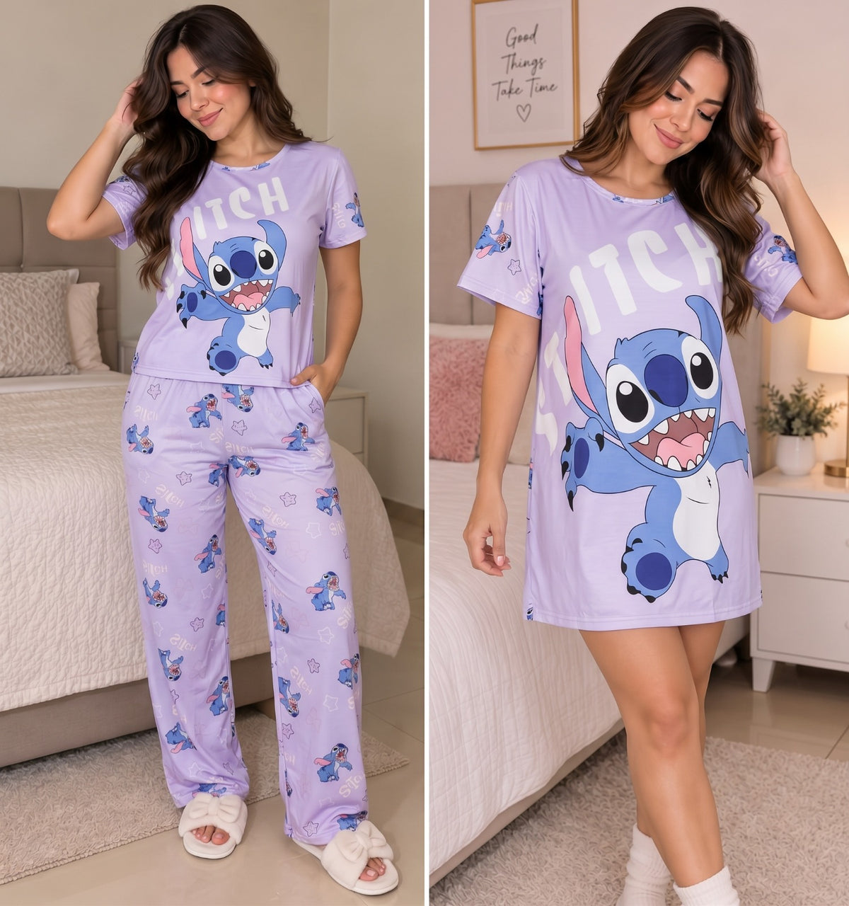 Pijama para dama 3 piezas Vestido+Blusa